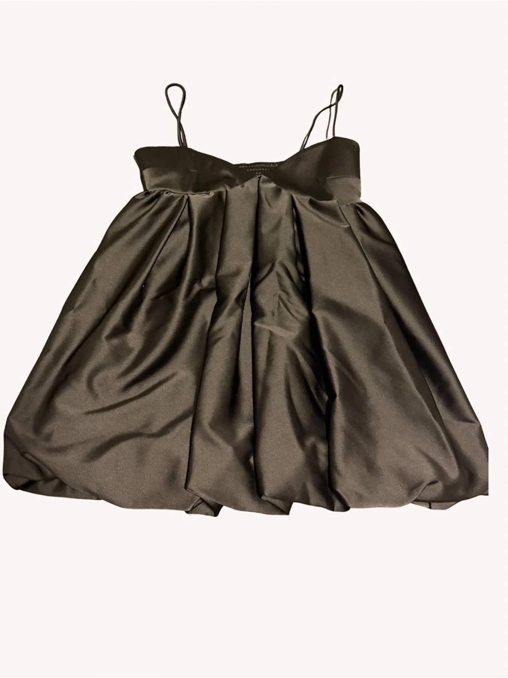 Black Satin BabyDoll Mini Dress with Spaghetti Straps